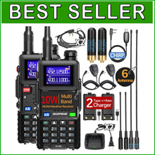 Load image into Gallery viewer, Handheld Ham Radio 10W with NOAA Alerts &amp; Long Range - USB-C Rechargeable Set