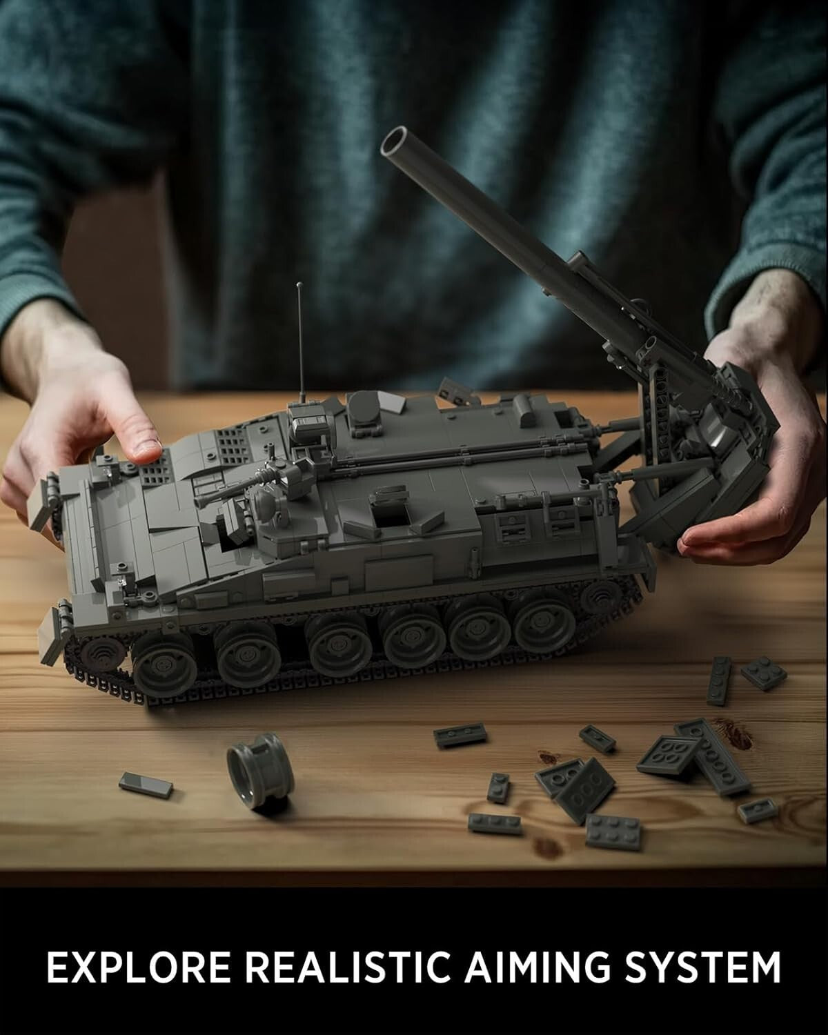 Detailed Self-Propelled 2S4 Tank Model – 1,438 PCS for Home or Office Decor