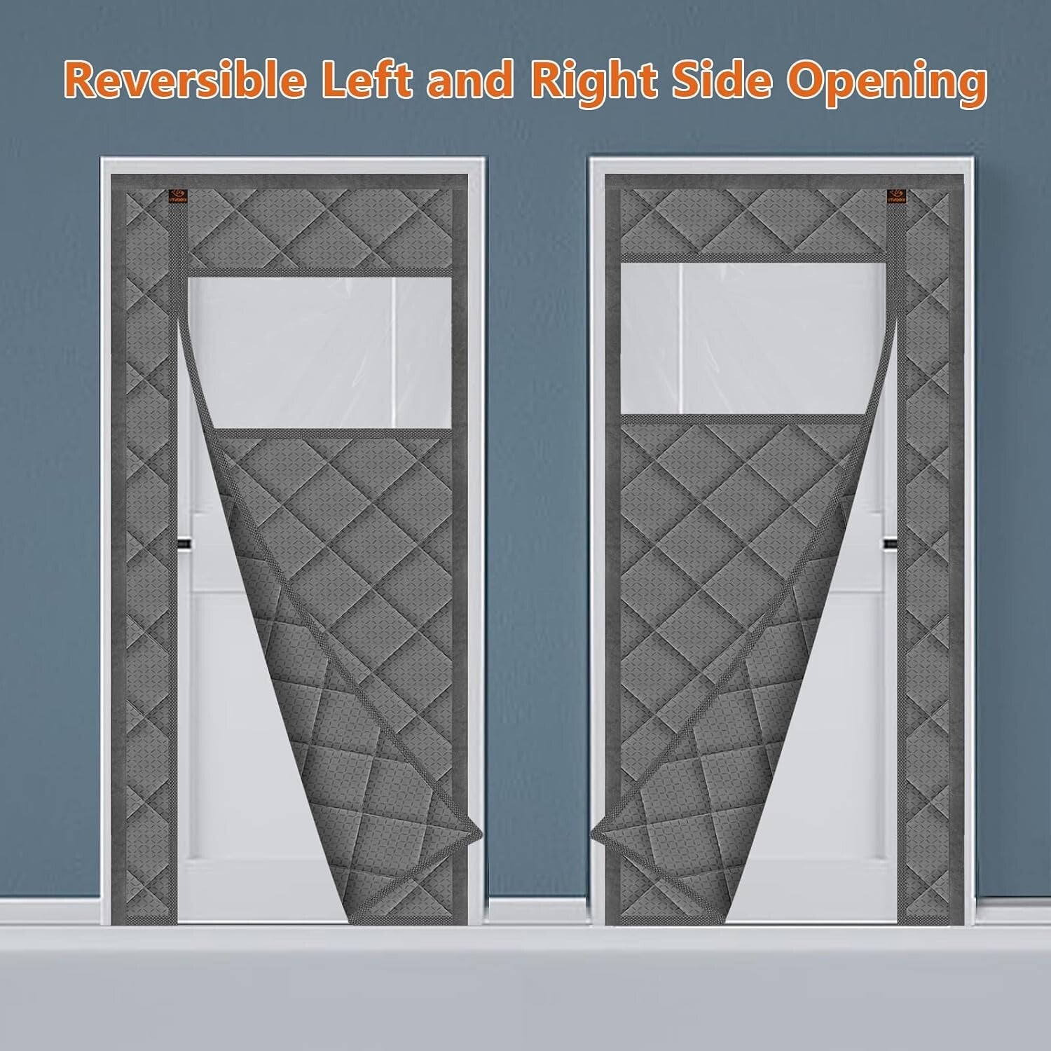 Elegant Gray Magnetic Thermal Insulated Curtain - Noise Reducing & Weatherproof