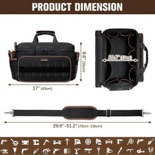 Load image into Gallery viewer, 17" Heavy Duty Tool Bag with 20 Pockets - Portable Organizer for Professionals