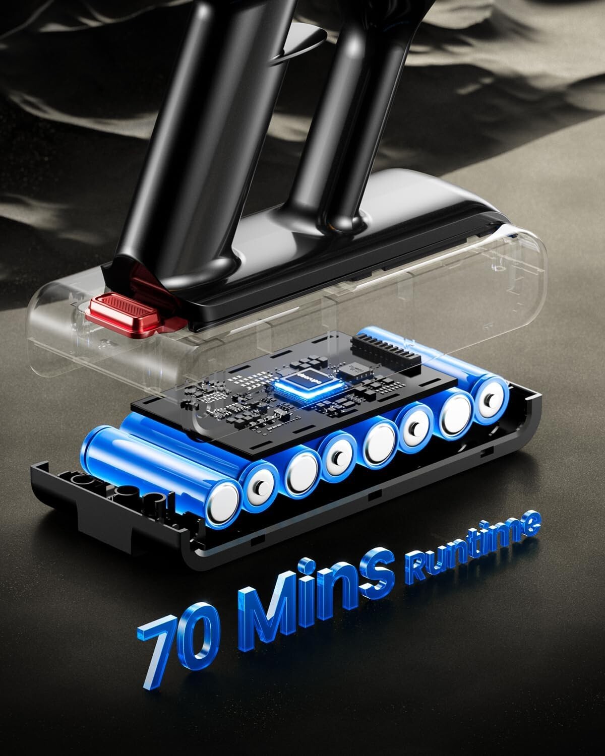 Compact Cordless Vacuum – 550W with Anti-Tangle Brush, Ideal for Pets & Carpets