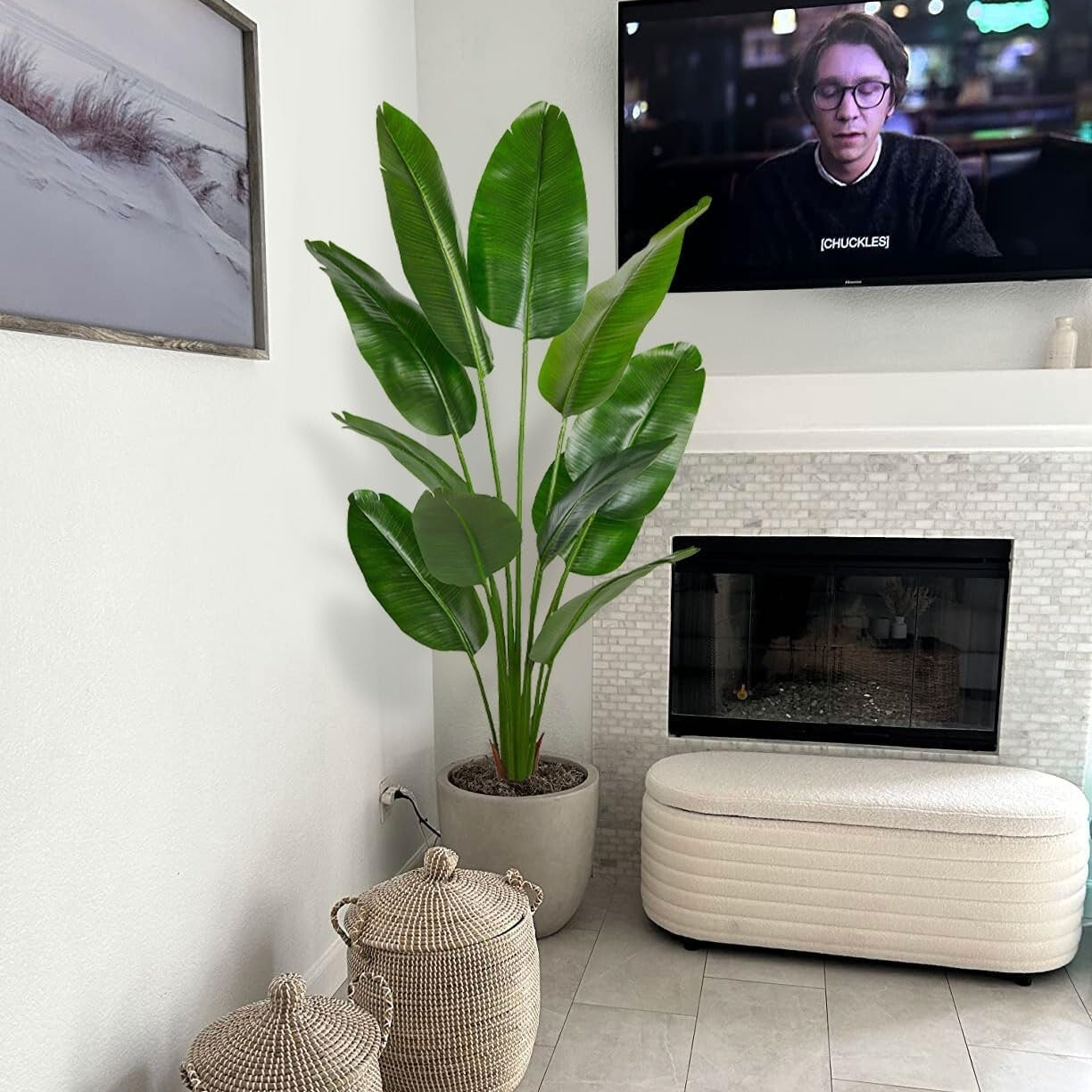 6ft Artificial Bird of Paradise Tree - Lush Silk Leaves for Elegant Decor