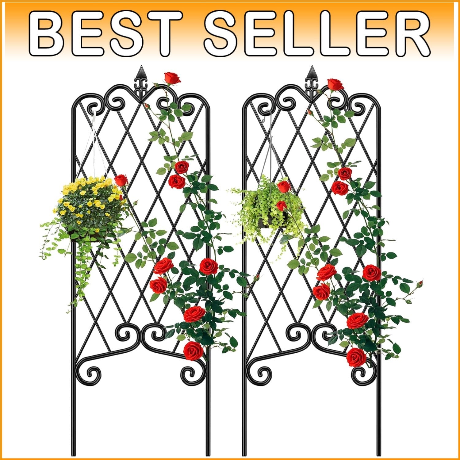 Weather-Resistant Metal Trellis Set | Ideal for Lush Vertical Gardens & Fencing