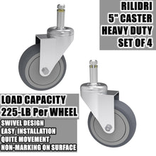 Load image into Gallery viewer, 225 lb Load Capacity 5-Inch Swivel Caster Wheels for Versatile Use - 4 Pack