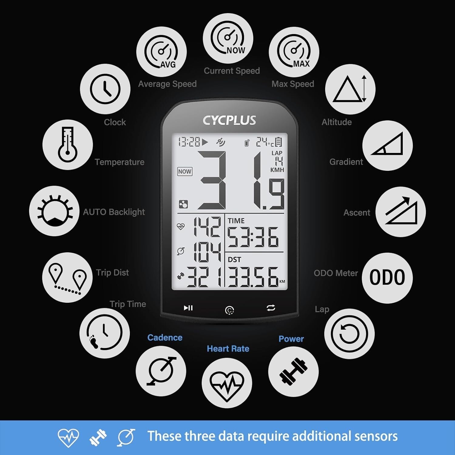 Advanced Wireless Bike Speedometer with 60-Hour Battery Life & IPX6 Protection