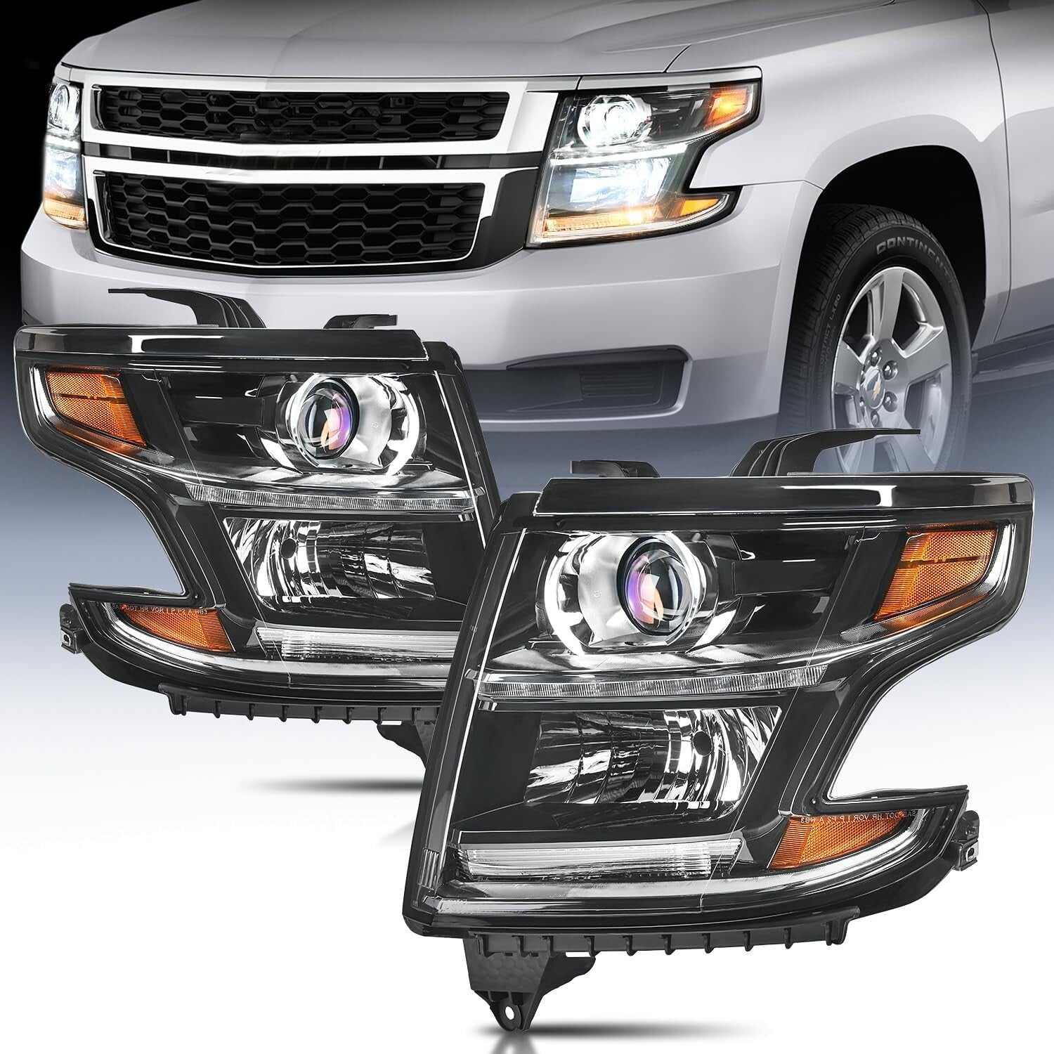 DOT Compliant Replacement Headlights for 2015-2020 Chevy Tahoe & Suburban Models