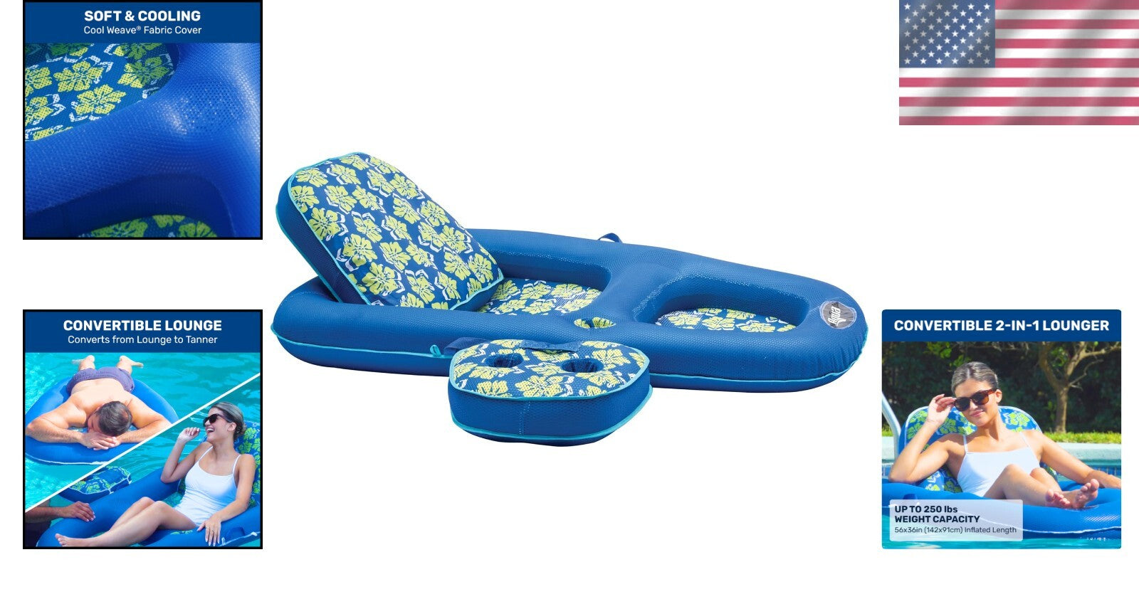 Luxury 2-in-1 Recliner Pool Float: Adjustable Lounge with Carry Caddy – Adults