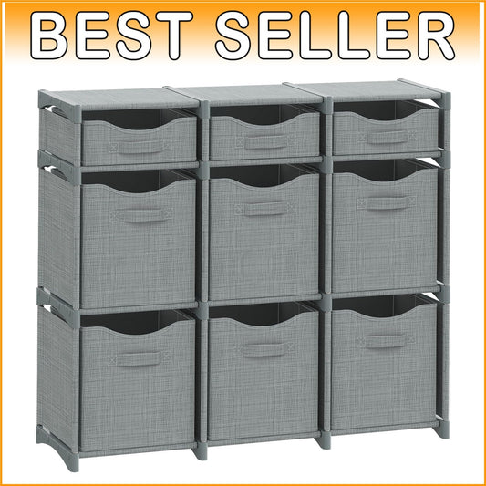 Functional Light Grey 9 Cube Organizer with Easy Assembly - Perfect for Any Room