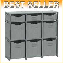Load image into Gallery viewer, Functional Light Grey 9 Cube Organizer with Easy Assembly - Perfect for Any Room