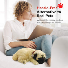 Load image into Gallery viewer, Lifelike Breathing Pug Stuffed Animal - Complete with Accessories &amp; Carrier