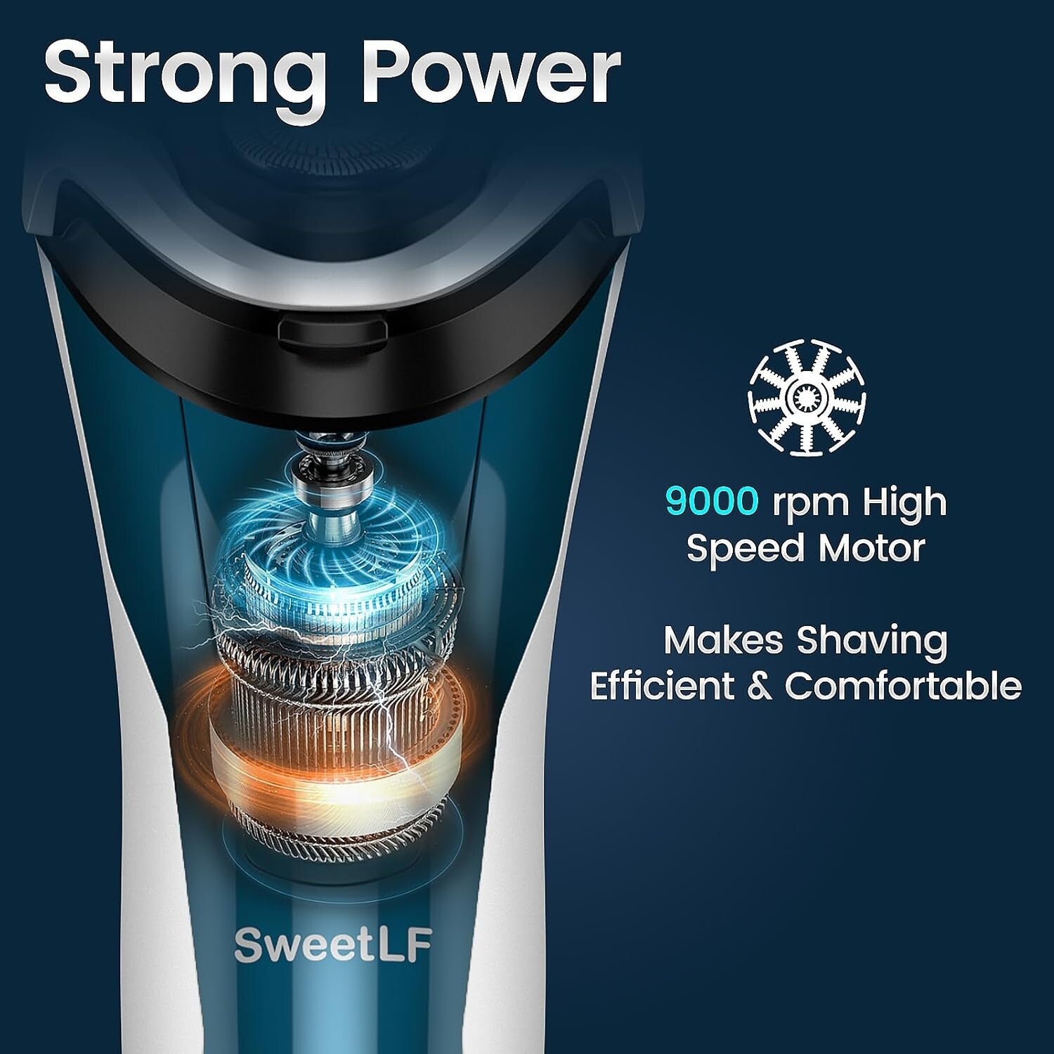 Wet & Dry Rotary Electric Shaver with Pop-up Trimmer - Fast Charging & Cordless