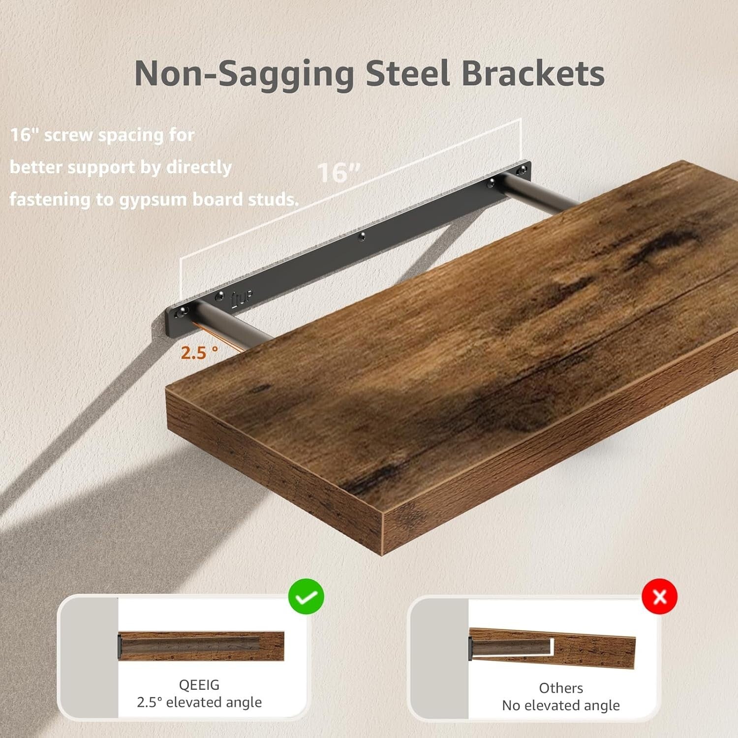 Multi-Functional 24'' Farmhouse Floating Wall Shelf Set for Home Organization