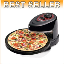 Load image into Gallery viewer, Energy-Efficient Rotating Pizza Oven - 12-Inch Nonstick Baking Pan, Black