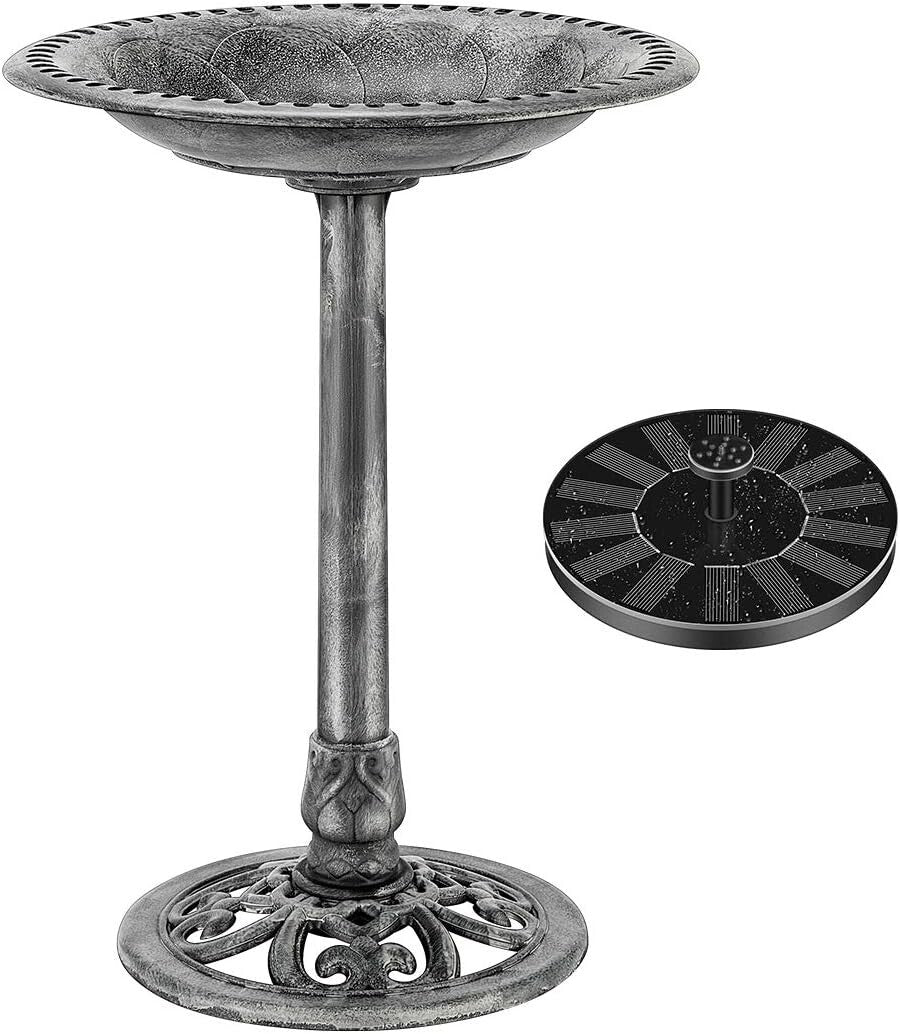 Elegant Polyresin Garden Fountain & Bird Bath Combo - Lightweight & Durable