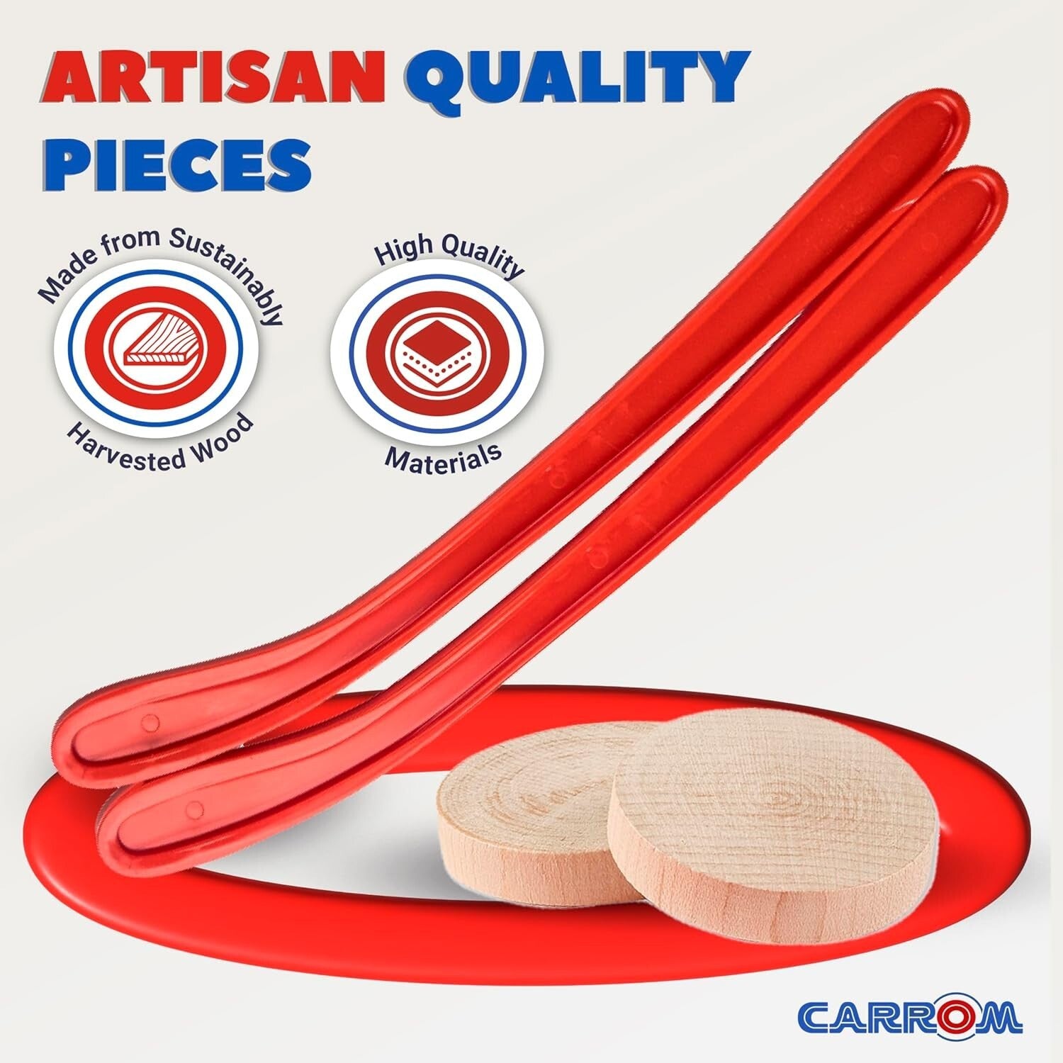 All Ages Champion Nok Hockey Game Replacement Set - 2 Sticks & 2 Pucks