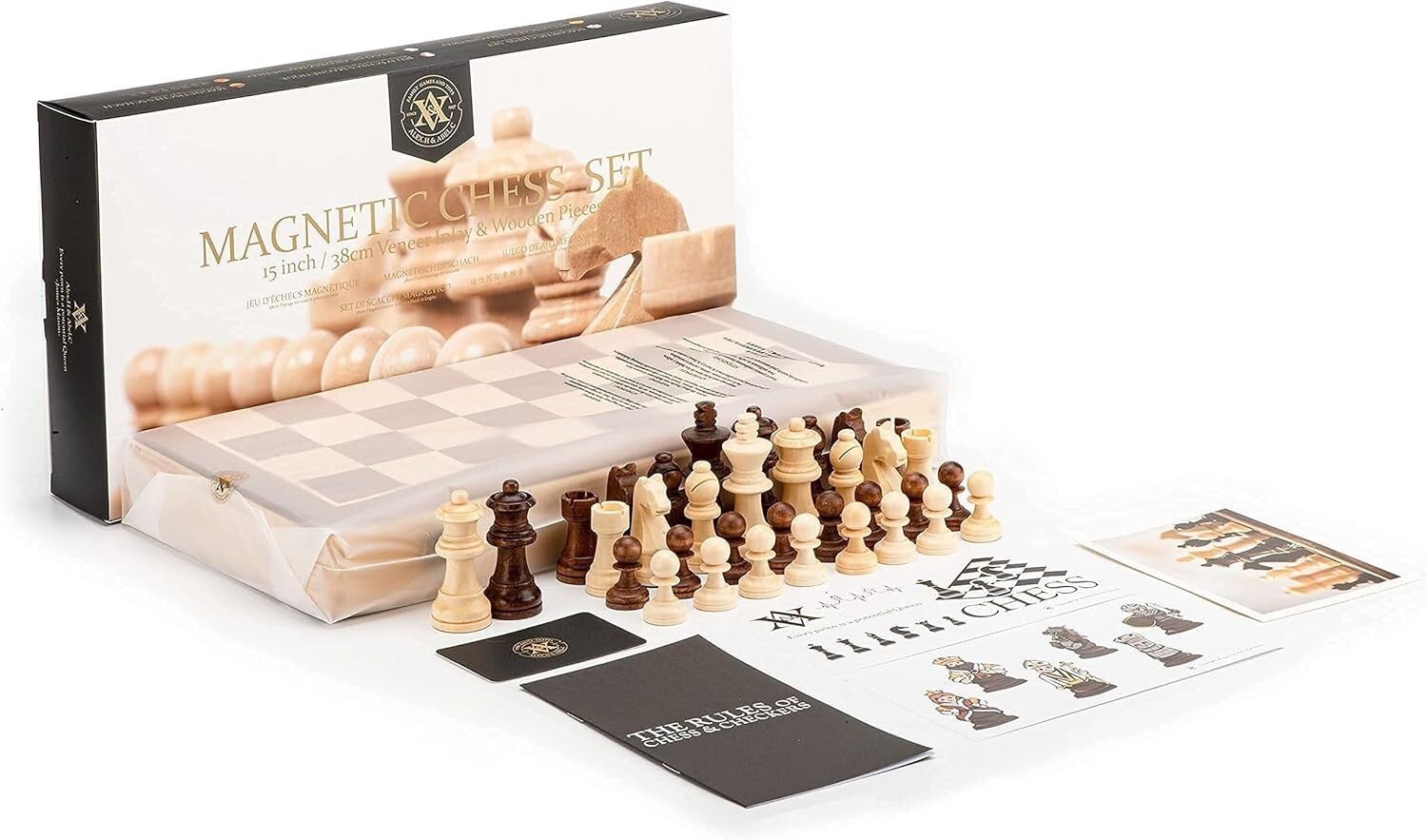 15-Inch Chess Set with 3-Inch King & Magnetic Pieces - Ultimate Travel Companion
