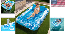 Load image into Gallery viewer, Comfortable XL Blue Inflatable Tanning Pool Lounger - Perfect for Summer Fun