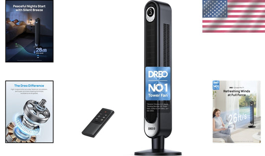 Quiet 42-Inch Tower Fan with 90° Oscillation & Remote Control for Bedrooms