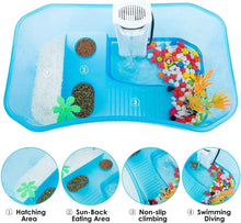 Load image into Gallery viewer, Pet Turtle Aquarium with 5-Gallon Capacity, Basking Area, and Decorative Plants