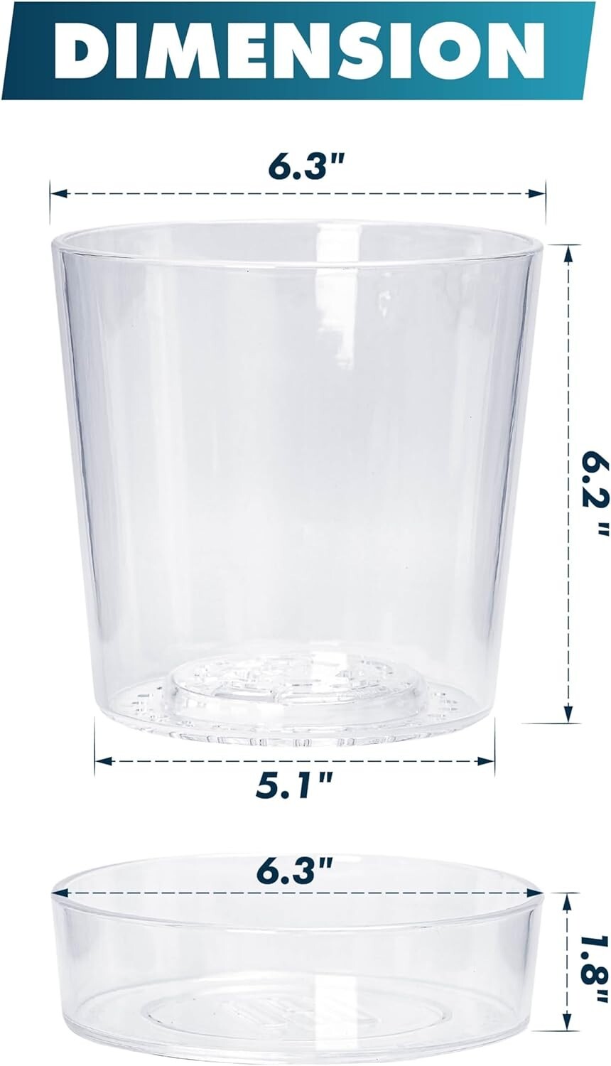 Lightweight Clear Acrylic Orchid Planter with Drainage - Ideal for Home Decor