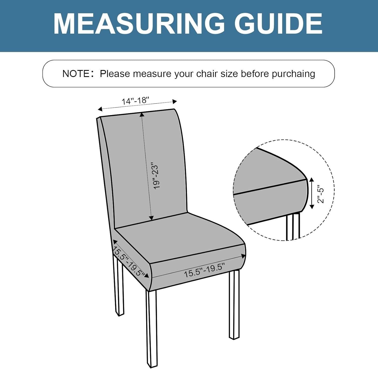 Fashionable Dining Chair Protectors - Waterproof and Washable, Argyle-Dark Gray