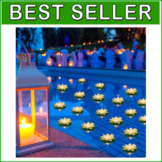 Elegant 24 Pcs Floating Lotus Lights with Remote Control for Garden Parties