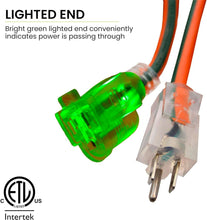 Load image into Gallery viewer, Moisture Resistant 100ft Extension Cord with Lighted End – Perfect for Outdoors