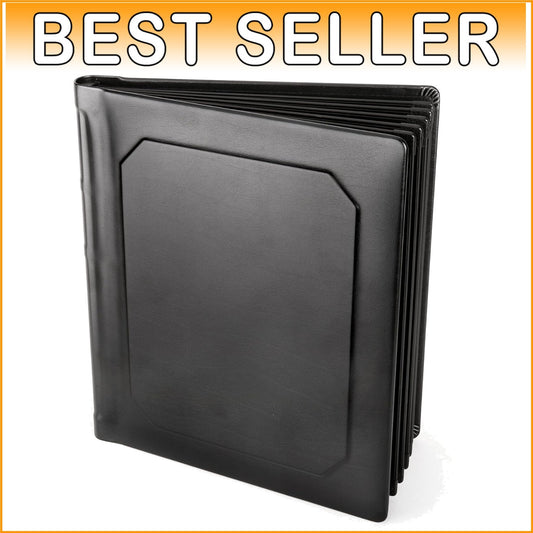 Black Leatherette Bound Photo Album for Family Milestones - 30 Photos, 15 Pages