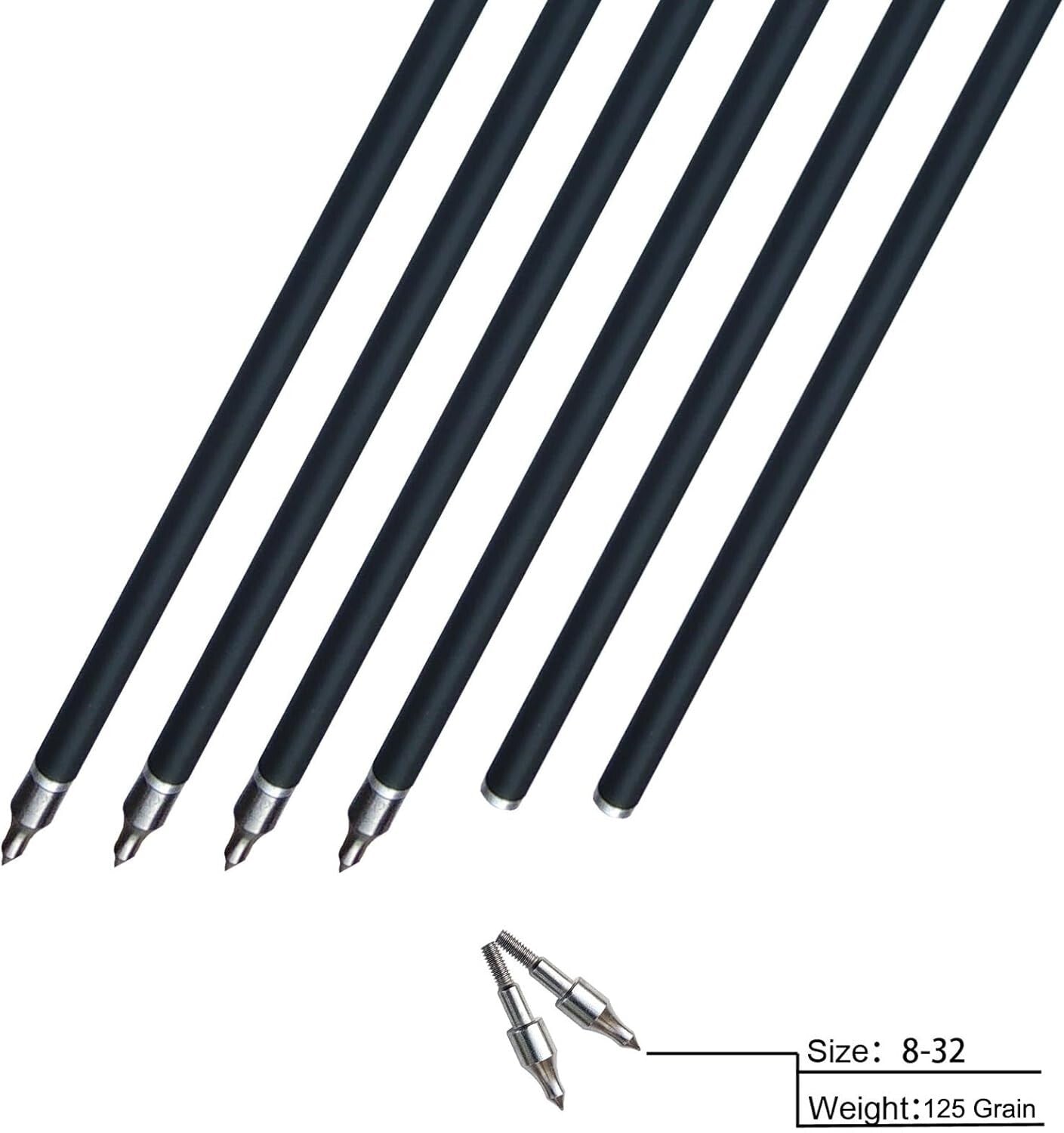 12 Carbon Crossbow Bolts & Broadheads Set - Perfect for Beginners and Practice