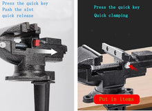 Load image into Gallery viewer, Heavy-Duty Workshop Vise with Quick Locking Mechanism &amp; Protective Washers