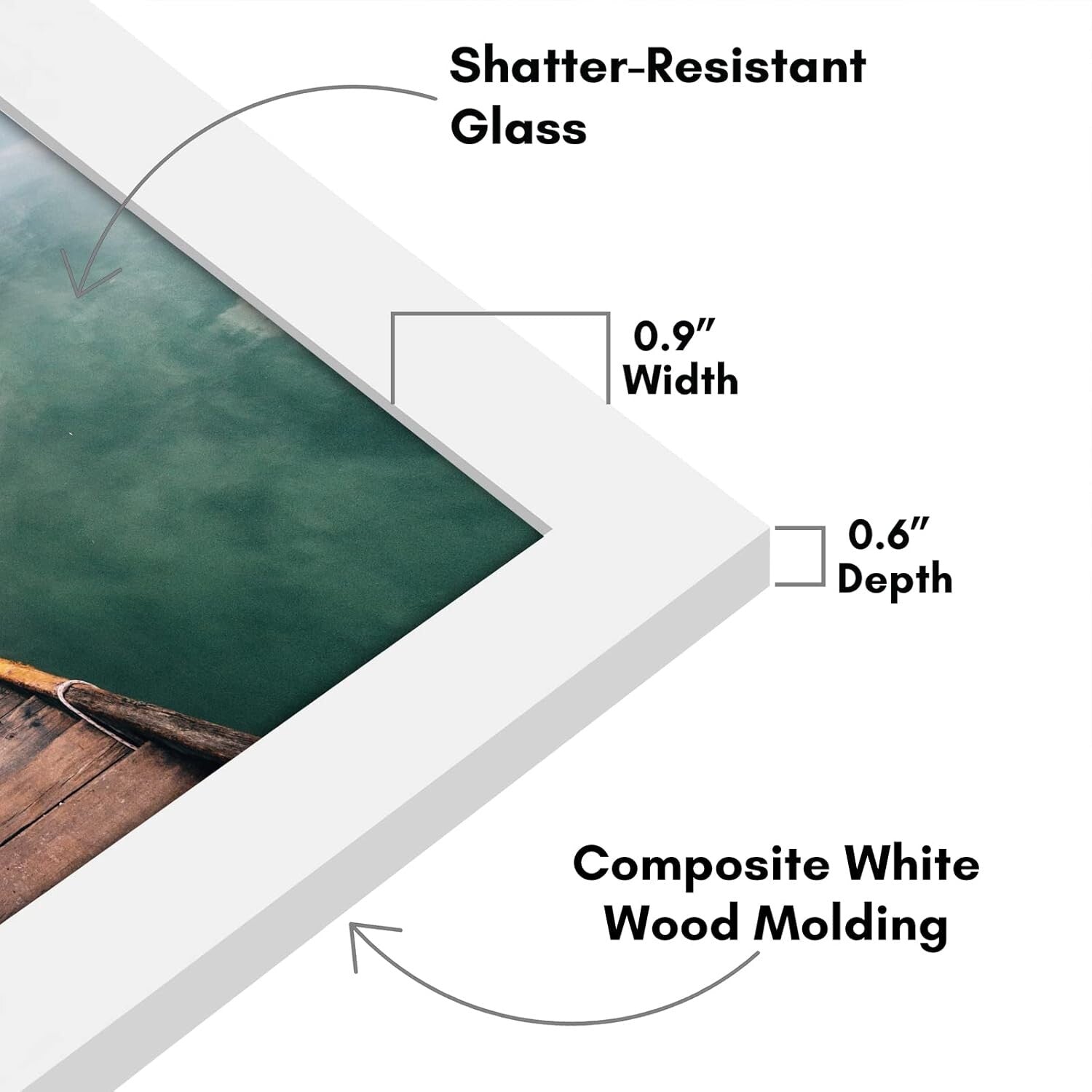 Versatile 12x18 Wall-Mount Photo Frame with White Finish - Horizontal & Vertical