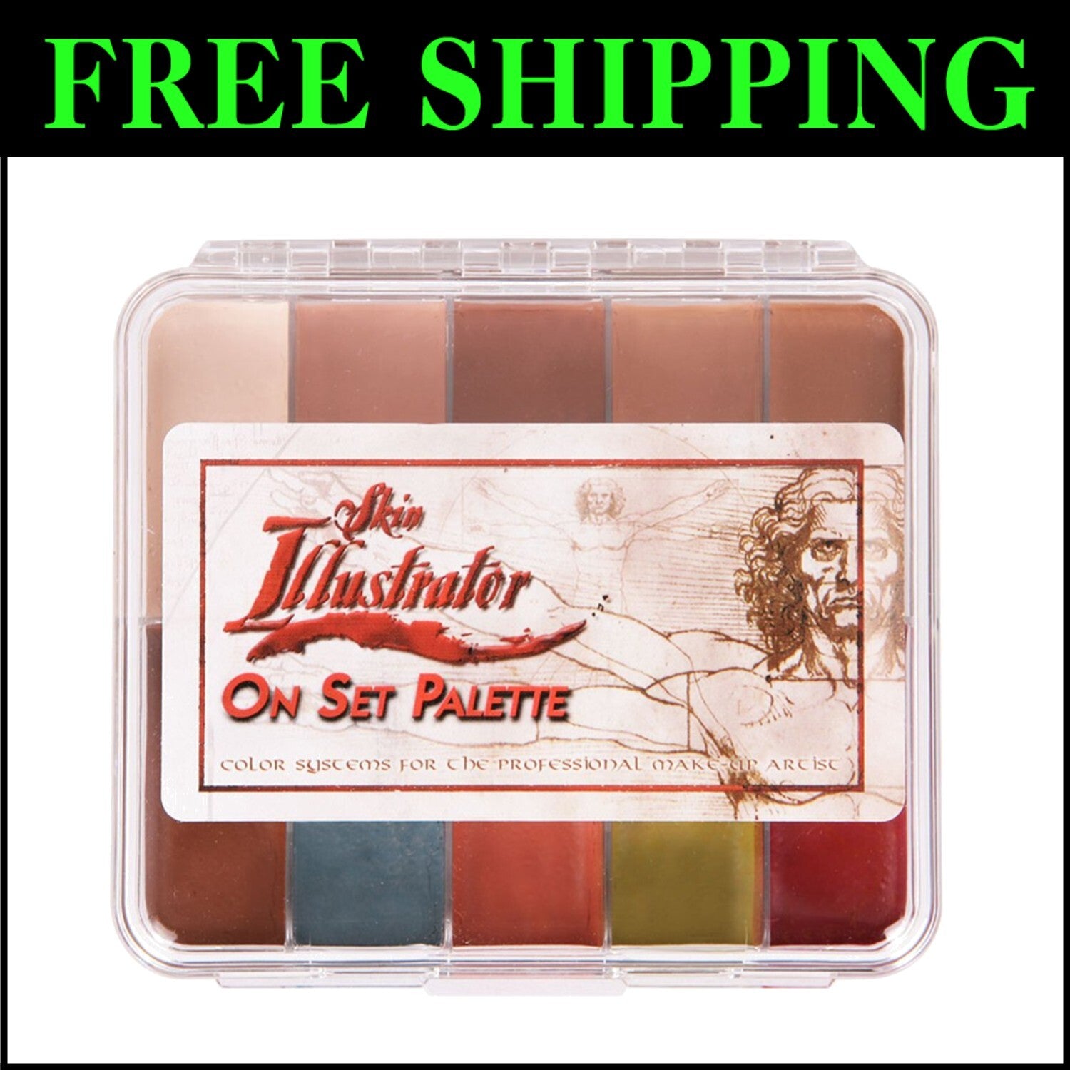 5x4 On Set Fleshtone Palette with Alcohol Activation - Lightweight for Artists