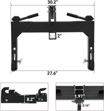 Load image into Gallery viewer, Category 1 Tractor 3-Pt Attachment with 2" Receiver and 5-Level Adjustability