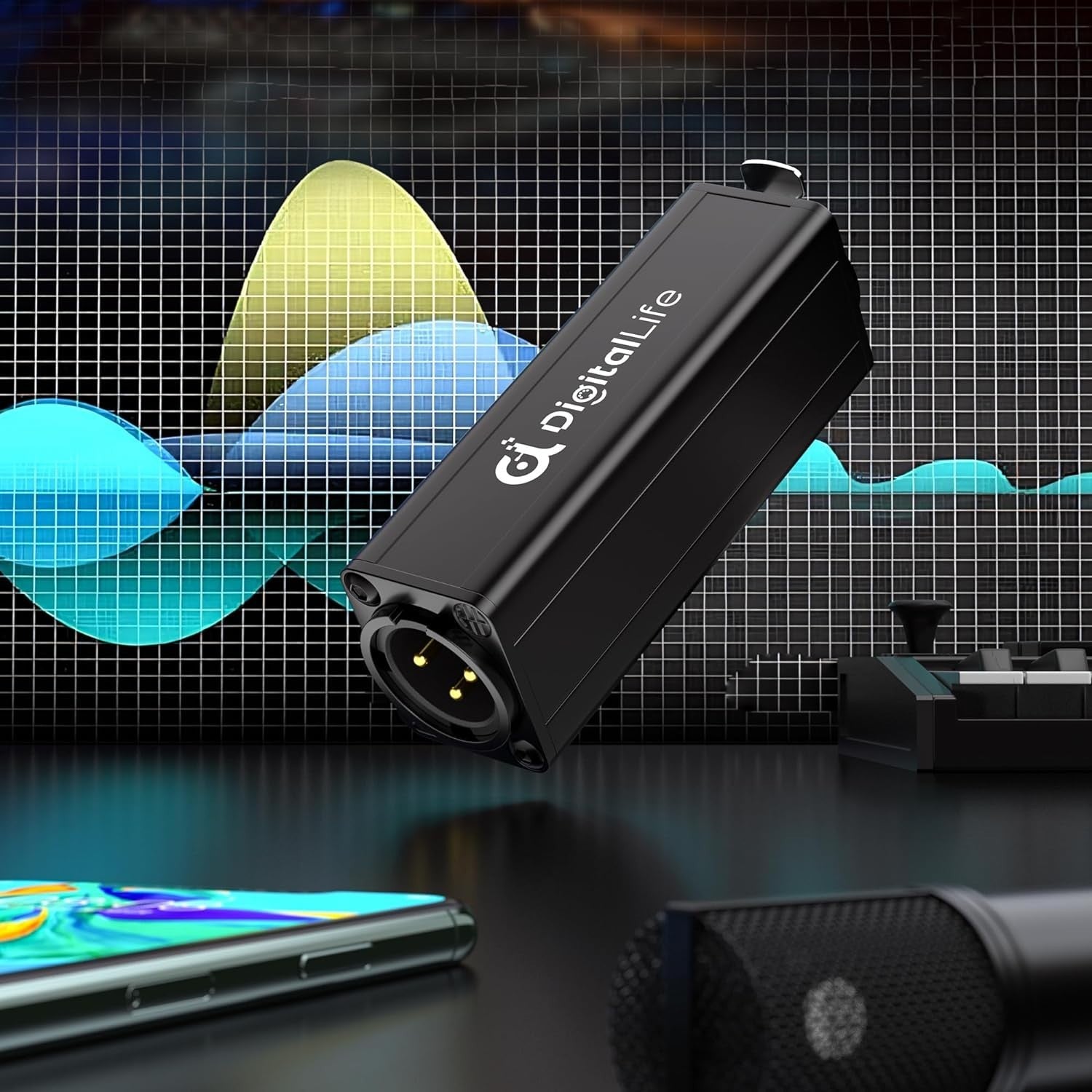 XLR Ground Loop Isolator for Clear Audio - Female-to-Male Connection, No Power