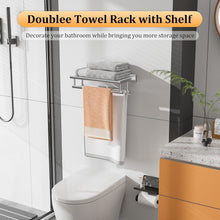 Load image into Gallery viewer, Large Double Towel Bar Holder in Brushed Nickel - Durable Stainless Steel Design