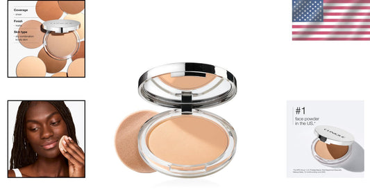 Matte Finish Pressed Powder for Oily & Combination Skin – 0.27 Oz Compact