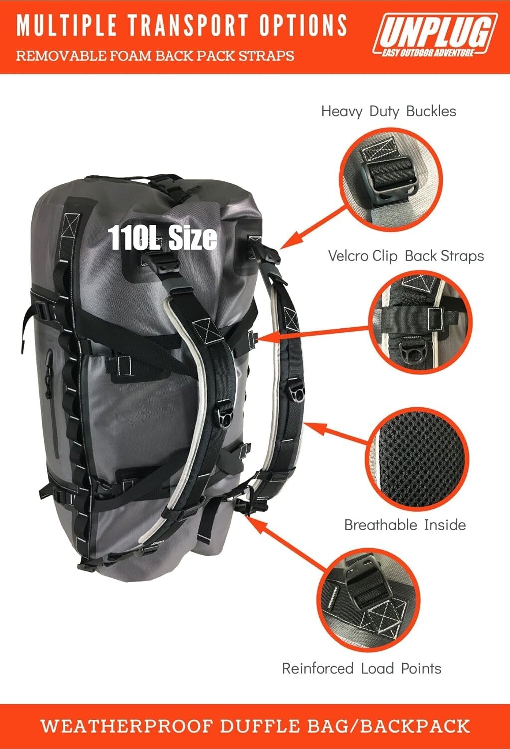 Multi-Functional Water-Resistant Travel Bag - Ideal for Outdoor Activities