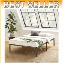 Load image into Gallery viewer, Modern 14-Inch Bed Frame with Alloy Steel Construction – No Box Spring Required