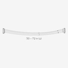 Load image into Gallery viewer, Space-Enhancing Satin Nickel Double Curved Shower Rod - Adjustable 50-72 Inches