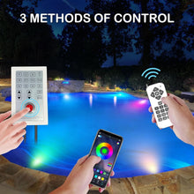 Load image into Gallery viewer, Versatile 54W Color Changing Pool Light - 12V Safe, Waterproof, Modern Design