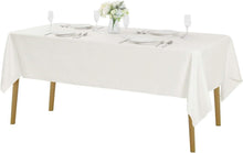 Load image into Gallery viewer, Elegant 60x120 Inch Washable Ivory Polyester Tablecloth - 12 Pack for Events