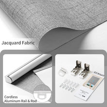 Load image into Gallery viewer, UV Protecting Cordless Roller Blinds for French Doors - 35" W X 75" H Grey Shade