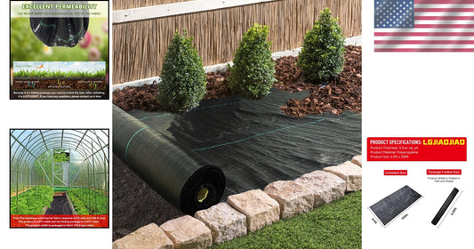6.5ft Wide Geotextile Weed Control Fabric - Durable, Easy Install Landscape Mat