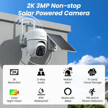 Load image into Gallery viewer, Solar/Battery Powered 2K Cameras with Color Night Vision &amp; AI Detection - 2-Pack
