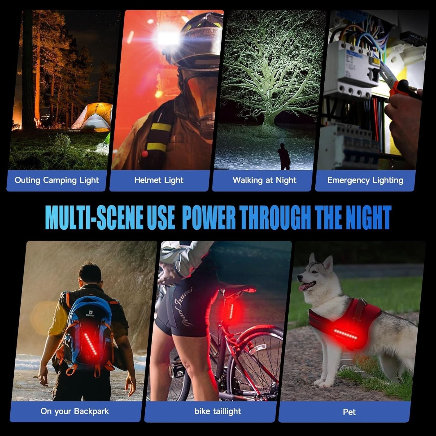 10-Mode LED Bike Headlight & Taillight Set - 48+ Hours Runtime & Safety Features