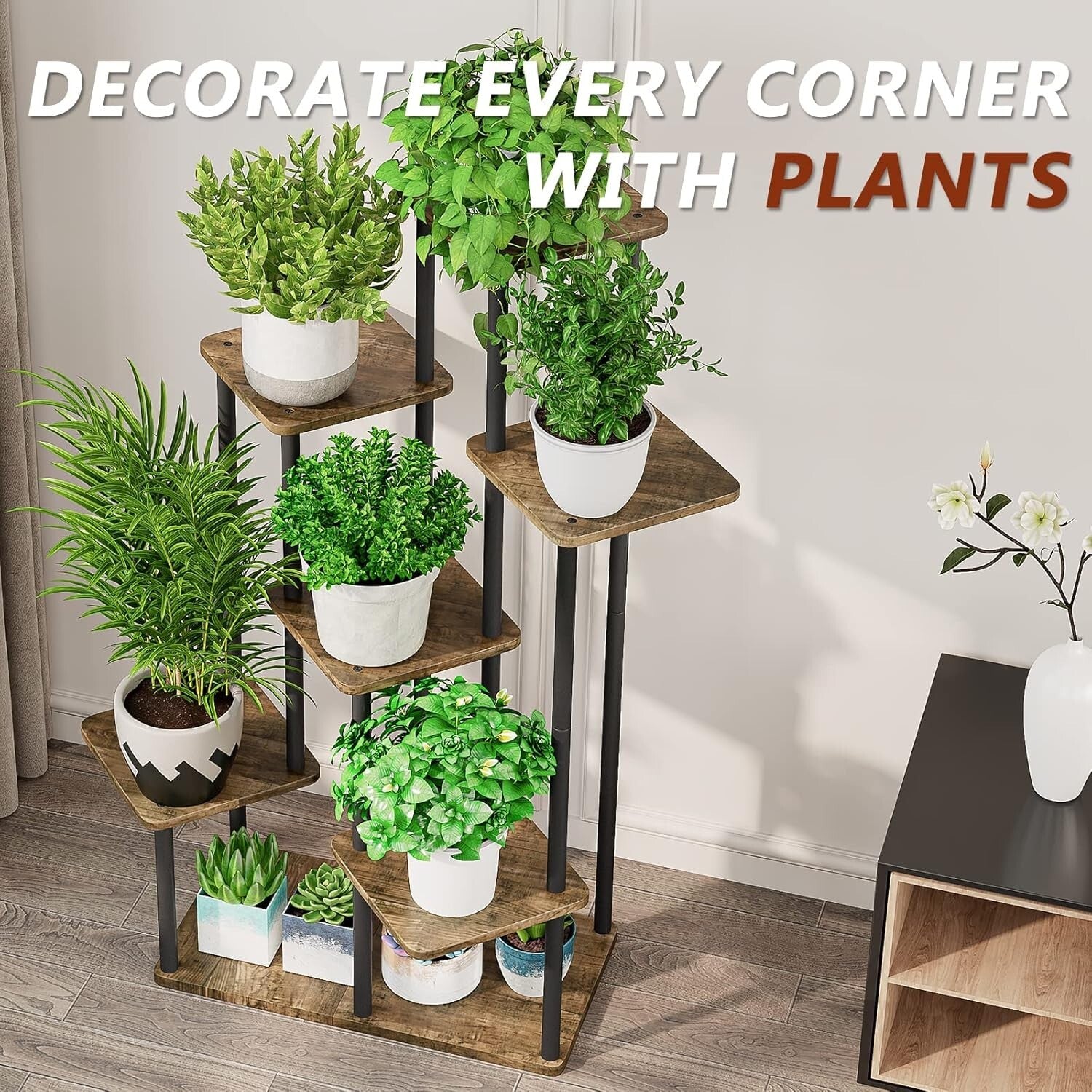 Durable 7-Tier Plant Rack with Anti-Slip Base for Secure Indoor Plant Display