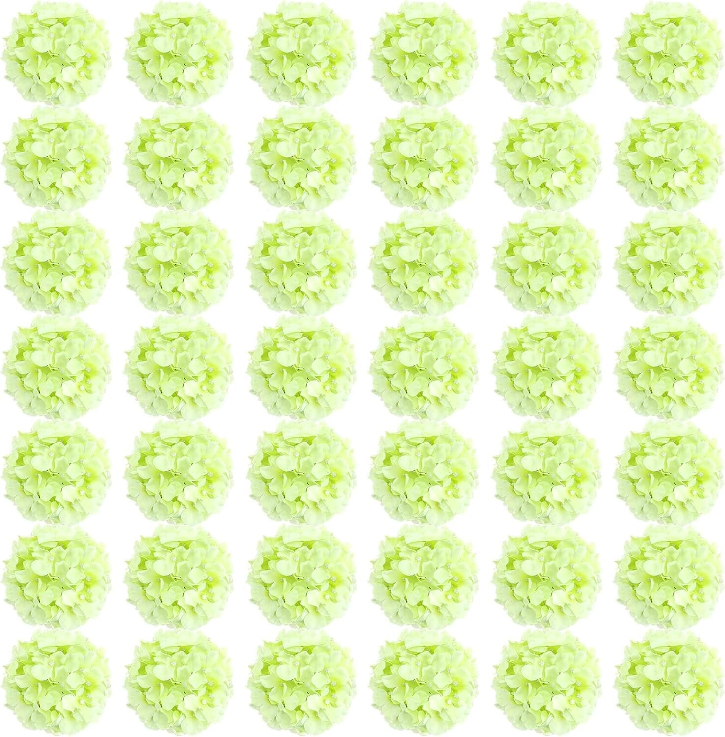 64 PCS Artificial Light Green Hydrangeas for Elegant Wedding Centerpieces