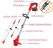 Load image into Gallery viewer, Lightweight Cordless Weed Wacker - Includes 2 Batteries &amp; Various Cutting Blades