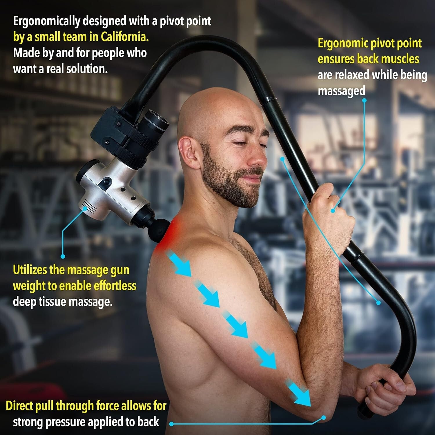 BackBadger: The Ultimate Ergonomic Holder for Massage Guns - Hassle-Free Relief