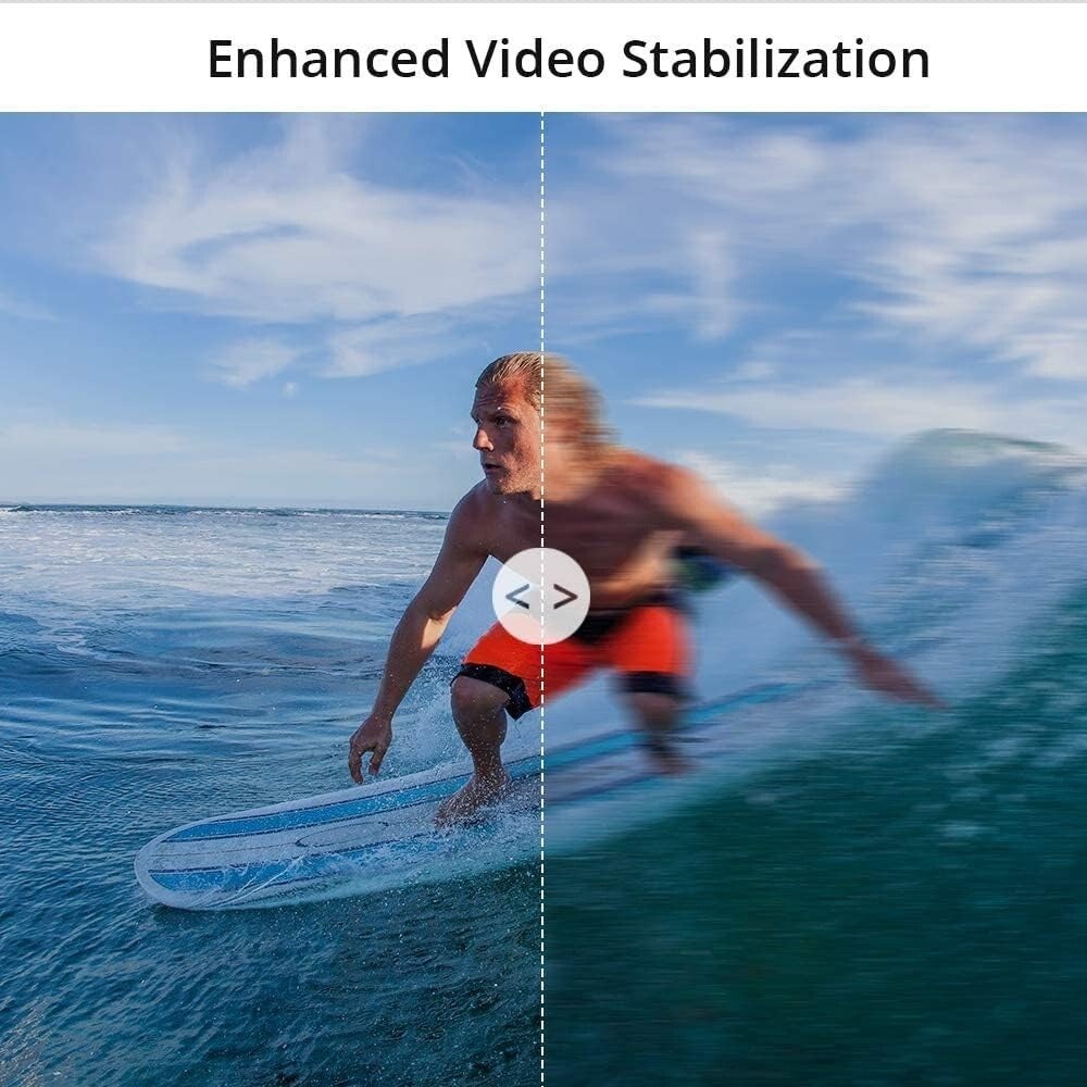 Lightweight 4K Action Camera with Electronic Stabilization - 131FT Waterproof